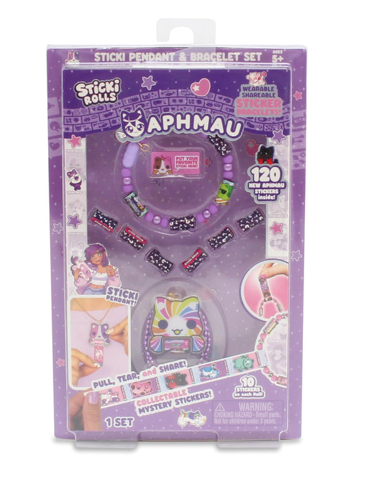 Sticki Rolls Aphmau pendant-sticker dispenser showcases portable creativity and wearable style.