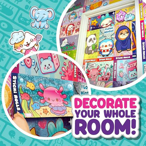 Sticki Rolls Jumbo Stickies on a mirror create a shimmering accent without residue.