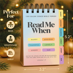 Stitchers Read Me When Bible Verse Flipbook in hand offers personal daily reflection.