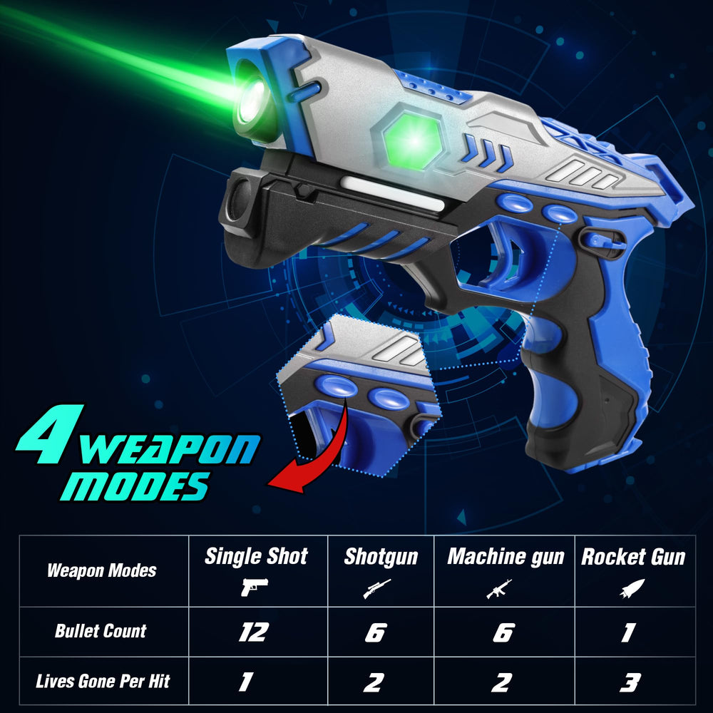 Weapons include pistol, shotgun, machine gun, and rocket for varied play.
