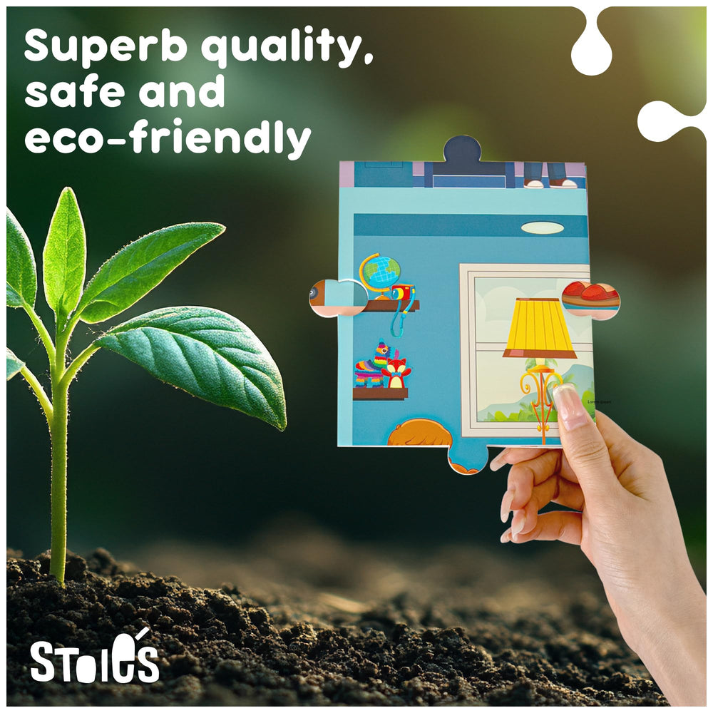 Stoie´s oversized puzzle pieces are easy for toddlers to grasp.
