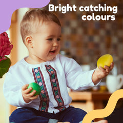 Stoie's Kids plastic egg shakers for tactile feedback and lively rhythms