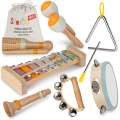 Stoie's instruments feature rounded edges for safe play.