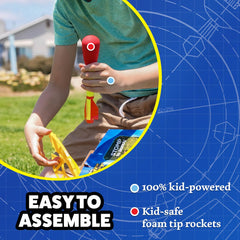 Stomp Rocket foam-tipped rocket designed for safe outdoor use.