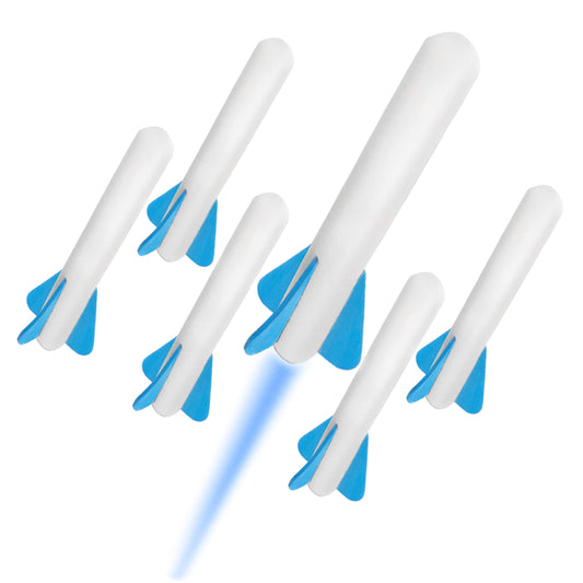 Stomp Rocket Jr Glow refills 6-pack replaces lost rockets for backyard launches.