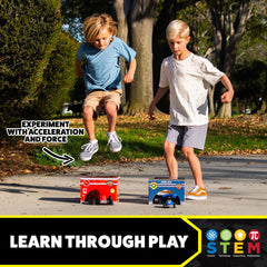 Stomp Rocket Rescue Racers decals personalize the two cars