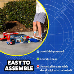 Stomp Rocket Rescue Racers play setup for indoor and outdoor adventures