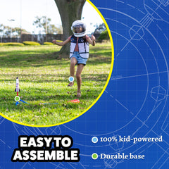 Stomp Rocket Space Collection Adjustable launch stand helps kids explore trajectory and force.