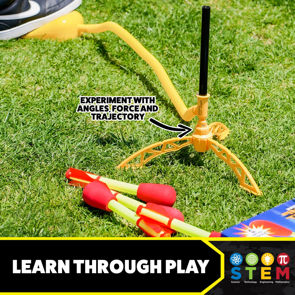 Demo of Stomp Rocket Ultra rockets reaching impressive heights