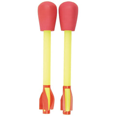 Stomp Rocket Ultra Refill rocket in flight for backyard outdoor fun