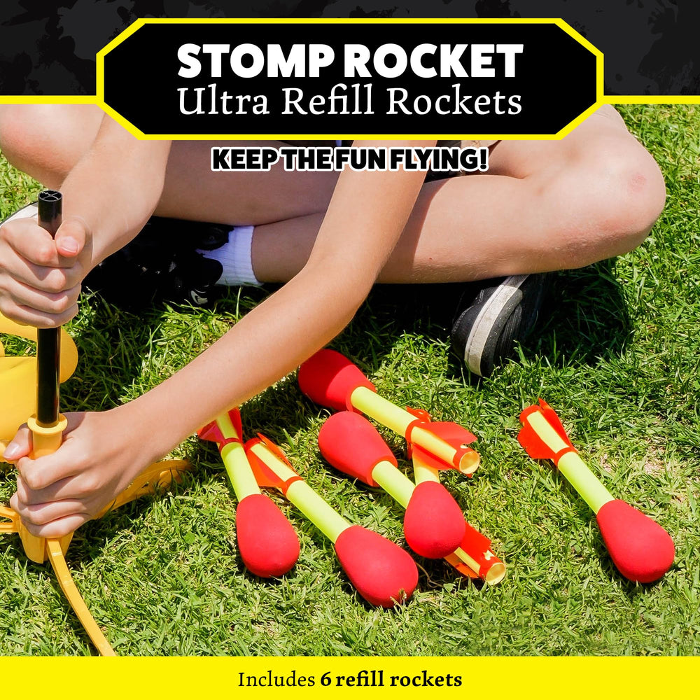 Stomp Rocket Ultra Refills assembly showing simple, kid-powered setup.