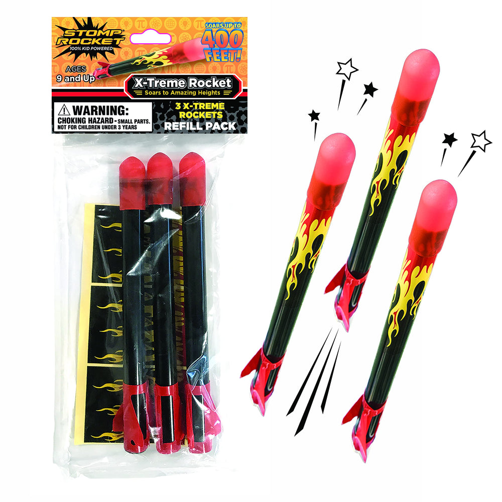 Stomp Rocket X-Treme refill rockets ready for outdoor launches