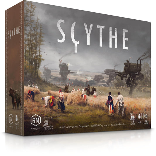 Stonemaier Scythe base game cover - epic dieselpunk artwork for immersion
