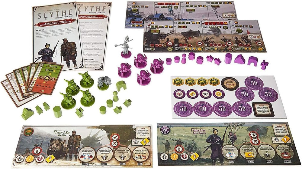 Stonemaier Scythe Invaders from Afar Togawa emissaries broaden strategy with unique playstyles.