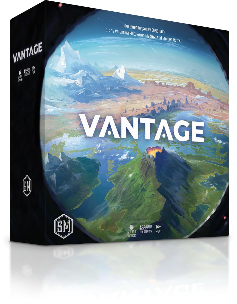 Stonemaier Games Vantage planet map shows vast locations to explore cooperatively.