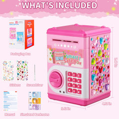 STOPKLAS Piggy Bank operates with 3 AA batteries for interactive play.