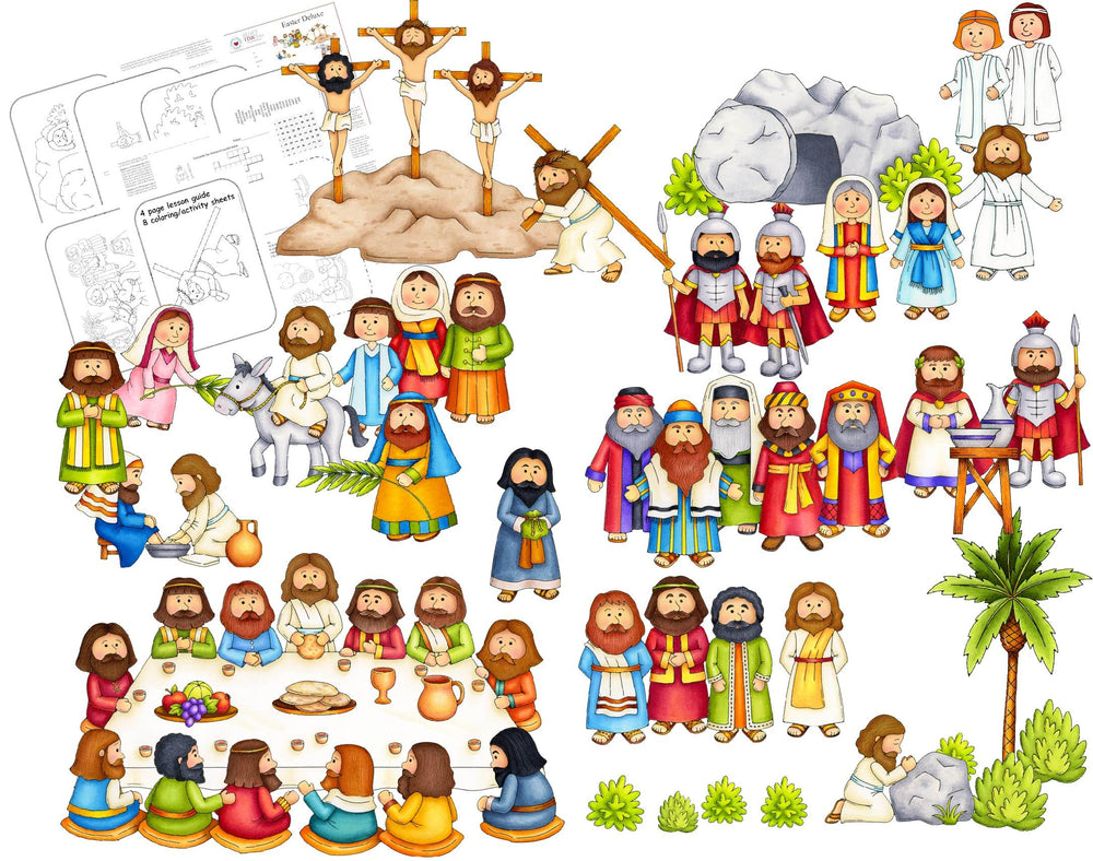 Story Time Felts Easter Deluxe Triumphant Entry figure for Palm Sunday storytelling