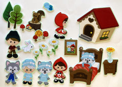Story Time Felts wolf figure and friends for vivid, interactive storytelling.