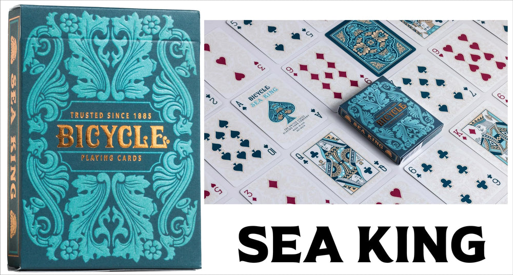 Straight Poker Supplies Sea King deck on foil finish enhances visibility during play
