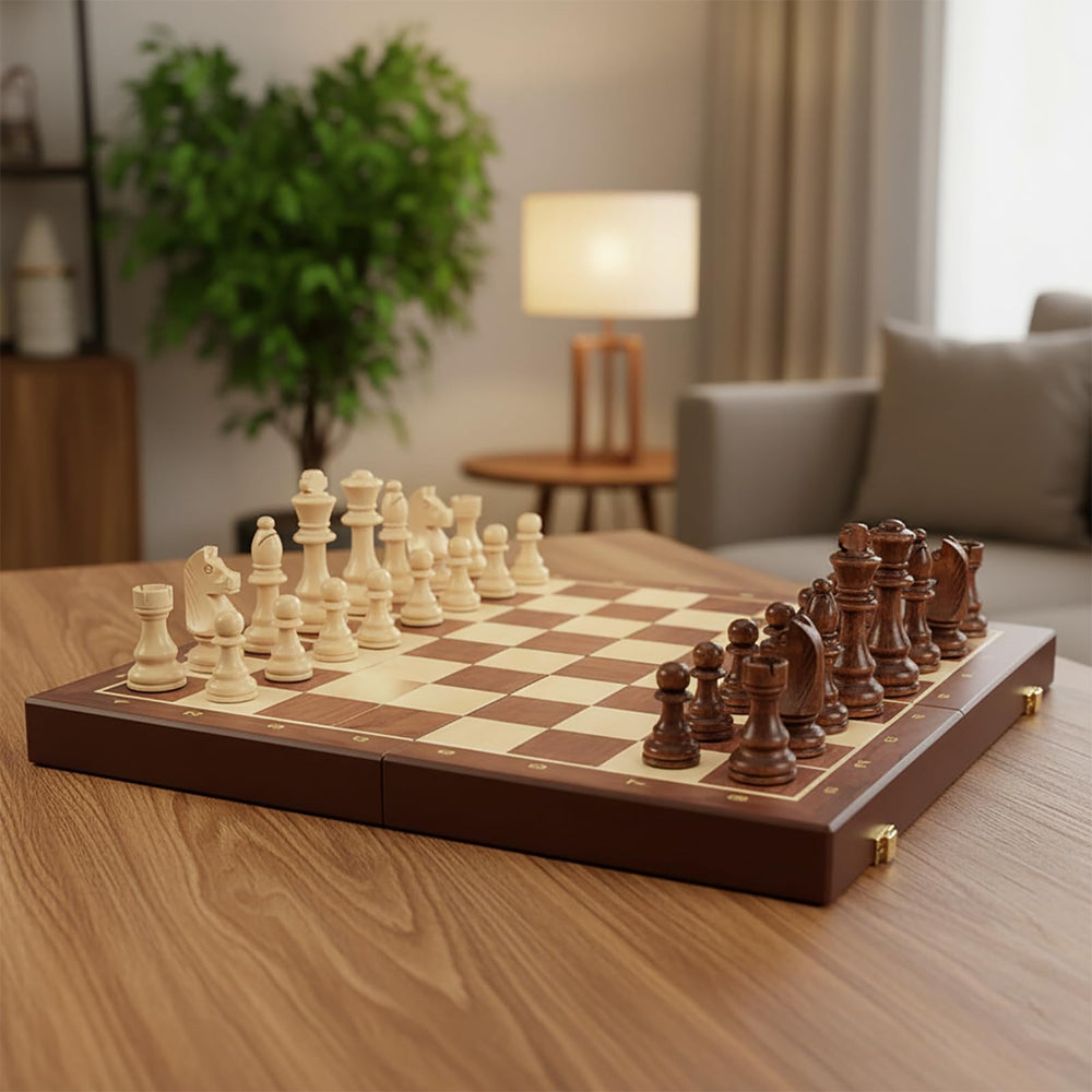 Strategyify hand-sanded walnut pieces offer smooth handling for confident moves