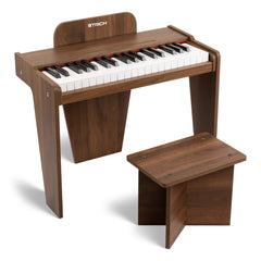 STRICH SEK-37S wooden piano full view showing premium craftsmanship for kids