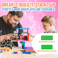 Strictly Briks green baseplate used to design city layouts and landscapes