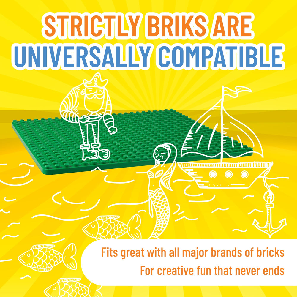 Strictly Briks green baseplate ideal for planning and organizing large projects