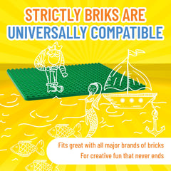 Strictly Briks green baseplate ideal for planning and organizing large projects