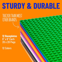 Strictly Briks baseplates 6x6 inch with 20x20 stud grid for expansive builds