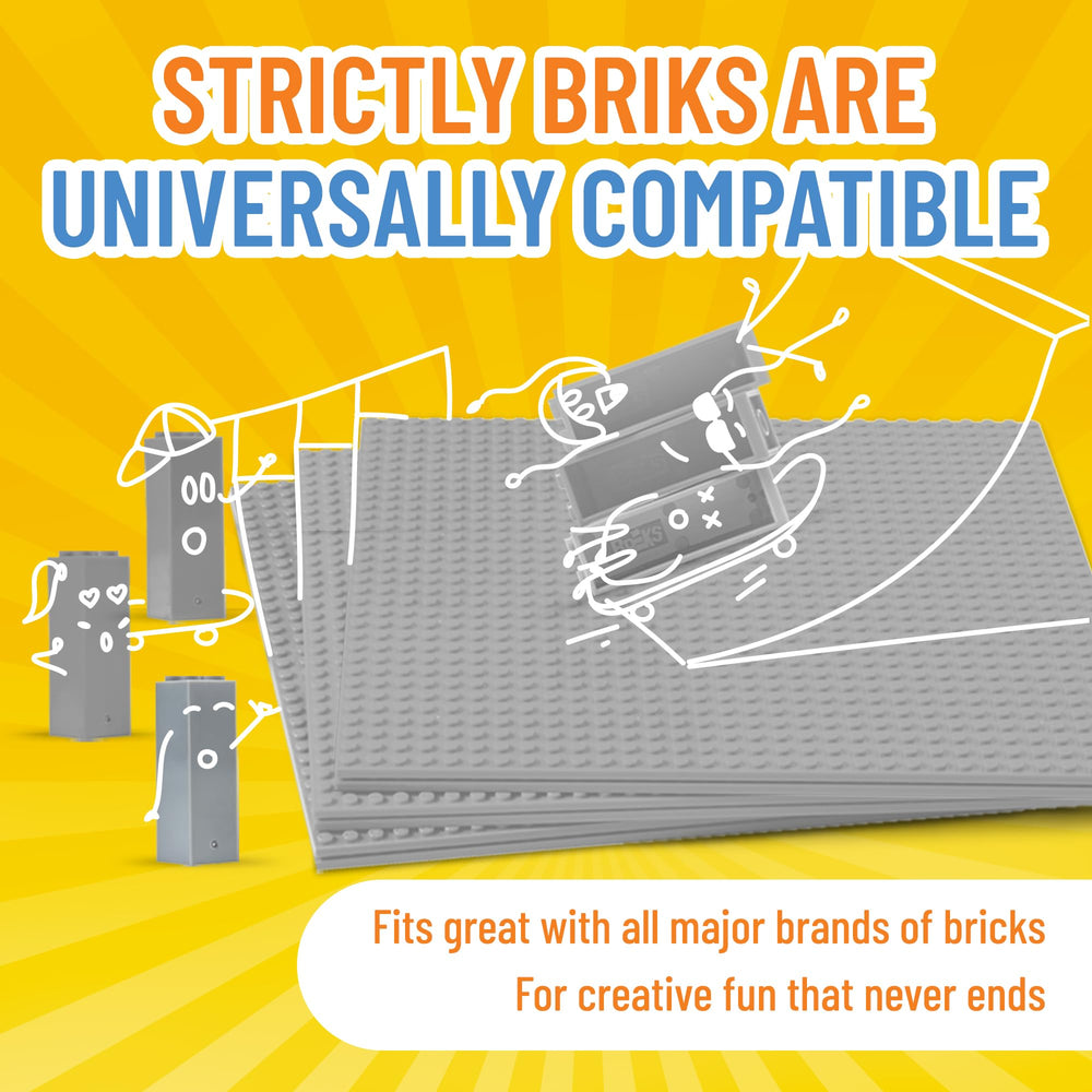 Strictly Briks baseplates are LEGO-compatible for seamless cross-brand builds