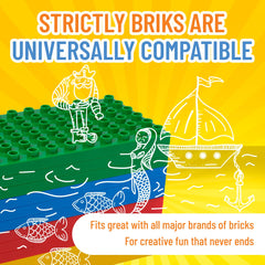 Strictly Briks yellow baseplate close-up, ideal for stacking play.