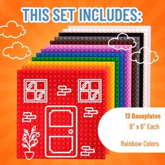 High-visibility rainbow baseplates from Strictly Briks for classroom visuals