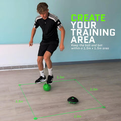 Strikesphere Soccer Bot solo-practice setup improving dribbling