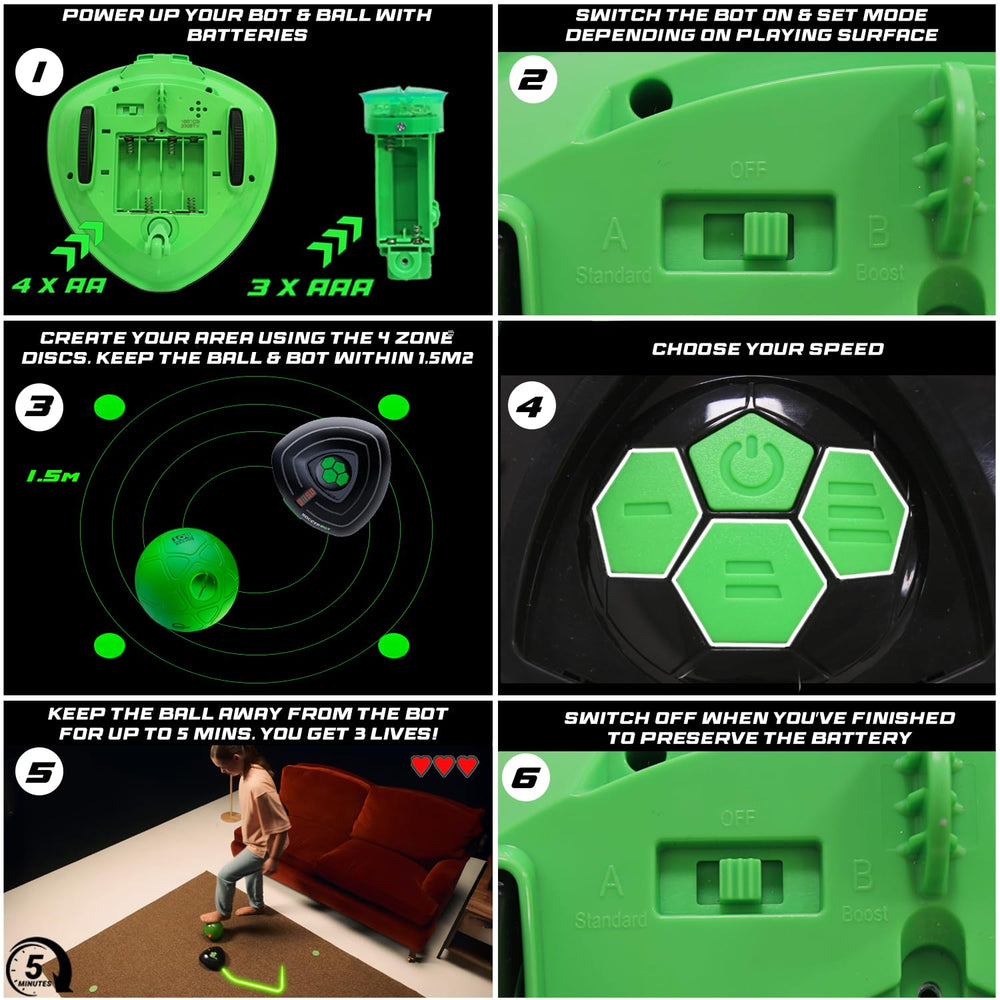 Strikesphere Soccer Bot training-area visuals aid practice cues