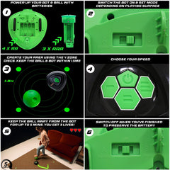 Strikesphere Soccer Bot training-area visuals aid practice cues
