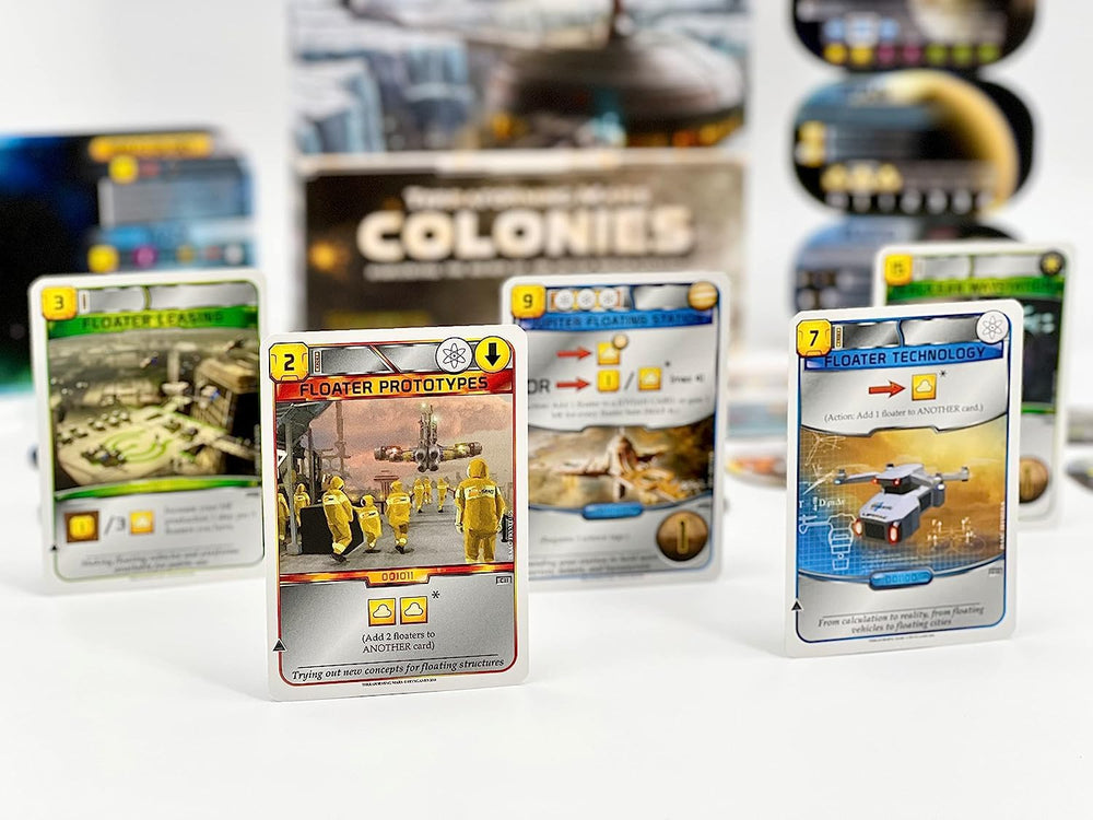 Stronghold Games Terraforming Mars: Colonies player mats—tactile organization during play.