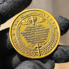 Strugglejewelry Archangel Michael coin in clear protective case for preservation