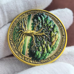 Strugglejewelry Tree of Faith coin table display highlights elegant design.