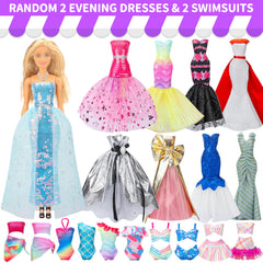 Style Shine evening dresses for chic doll outfits at pretend parties.