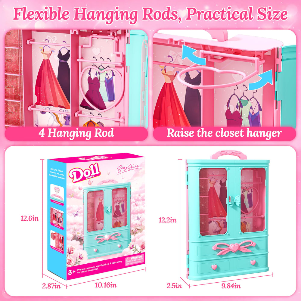 Style Shine portable wardrobe with drawers showcases compact storage for tidy dressing up