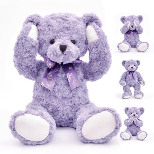 suepcuddly 20inch posed teddy bear with magnetic joints for easy posing.
