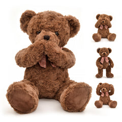 Detailed stitching and rich color on Suepcuddly teddy bear.