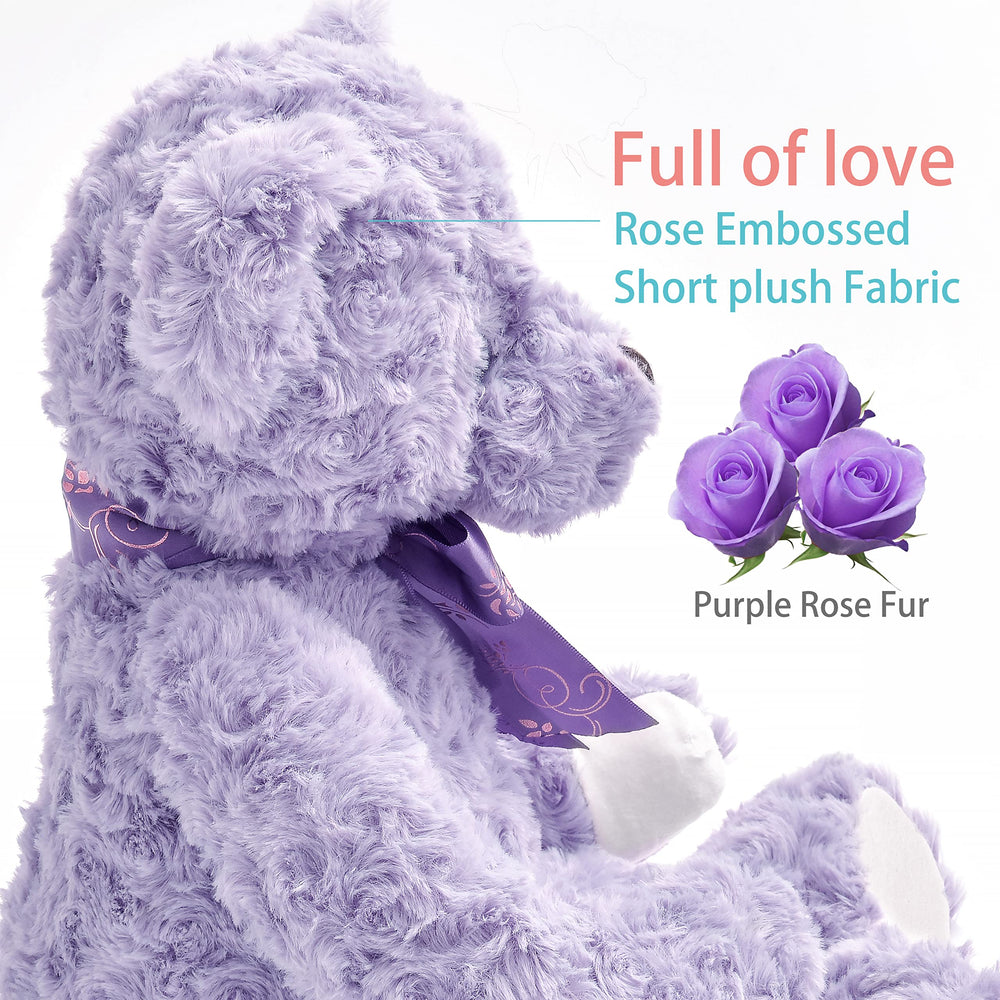 suepcuddly purple plush toy makes a charming gift for children.