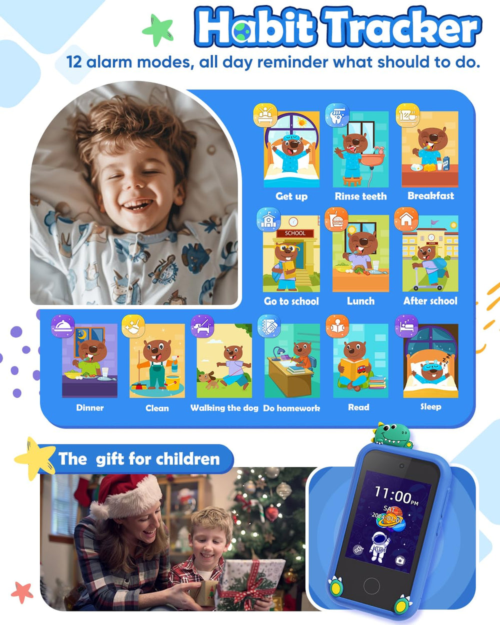 8GB SD card stores photos and videos for offline fun