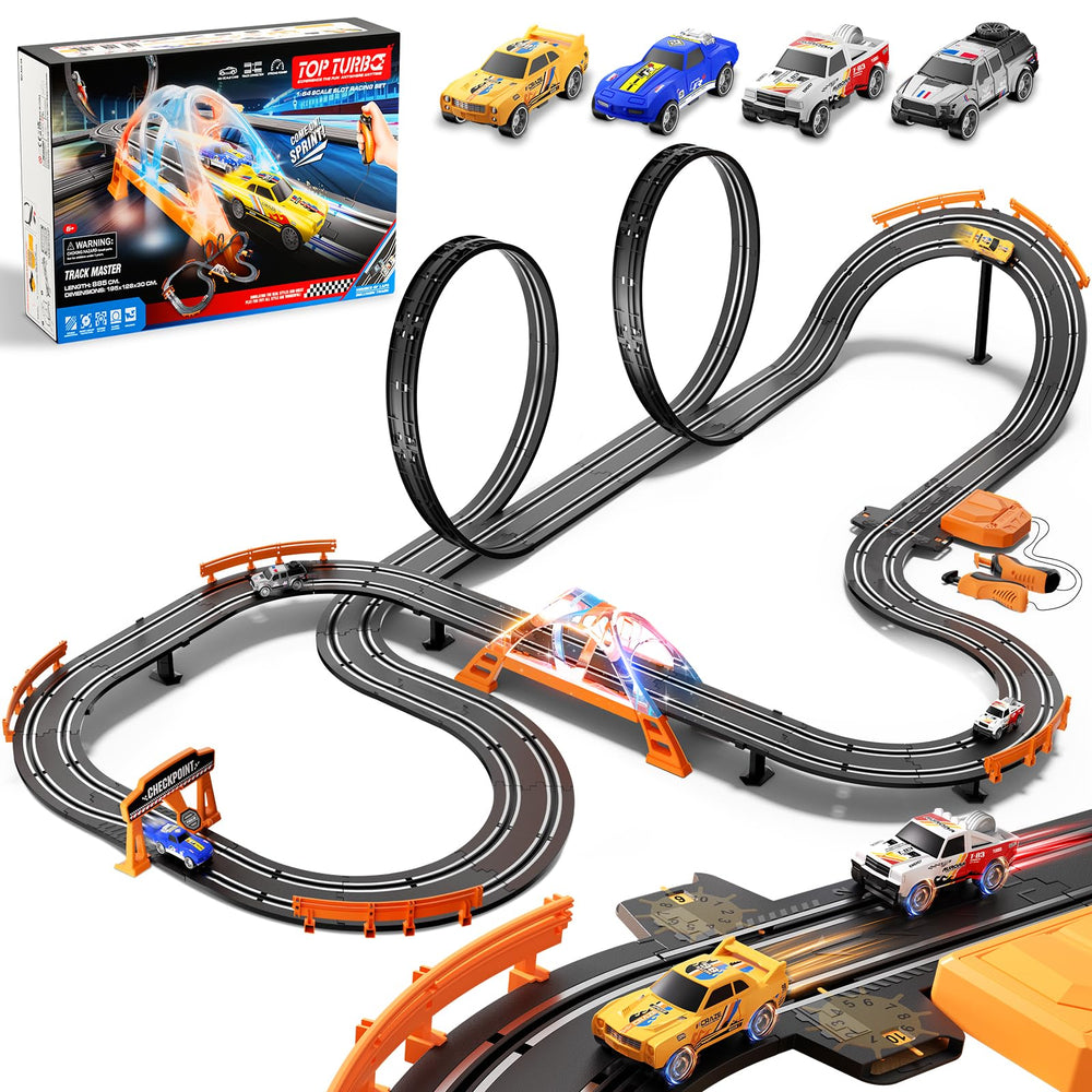 SUFICY slot car track-assembly enables quick, flexible racing layouts.