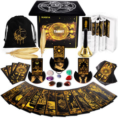 SUGEYA 78 tarot cards deck with bold black design for reliable reading.