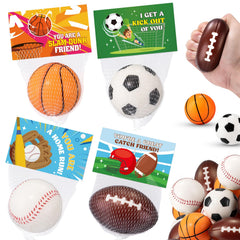 Suhctuptx 24-pack sports stress balls for kids, ideal classroom Valentine exchanges