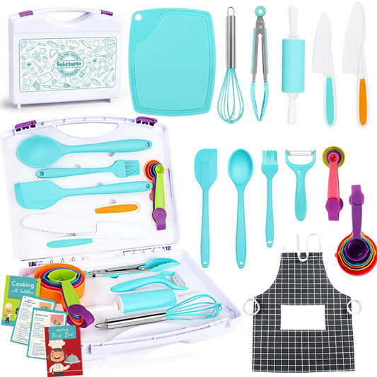 Suhctuptx Kids Cooking Set storage case organized for family cooking sessions