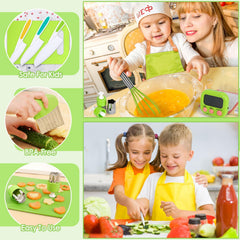 Suhctuptx Kids Cooking Sets kid-safe knives with gentle edges for confident cutting.