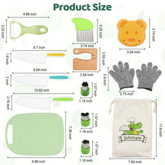 Suhctuptx kids gloves with knives for safe prep and play.